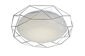Plafon LED Sven 43 cm chrom nowoczesny do salonu i kuchni efekt gwiezdnego nieba