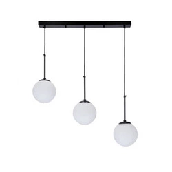 Lampa wisząca Pompei szklana 3-punktowa czarna do salonu i jadalni regulowana