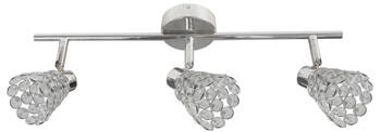 Lampa sufitowa Glossy nowoczesna regulowana chrom 3-punktowa do salonu i sypialni