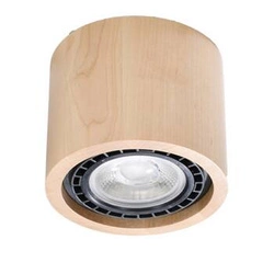 Plafon sufitowy BASIC 1 skandynawski drewniany do salonu i kuchni SOLLUX 14x14 cm