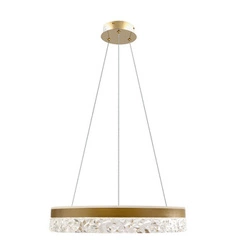 Lampa wisząca FROZI złoty 32W 3000K LED  kryształki bezbarwne