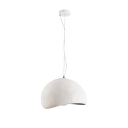 Nowoczesna biała lampa wisząca STONE 40 cm do salonu i jadalni z regulacją wysokości