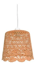 Lampa wisząca Nonna 27 pomarańczowa z tkaniny do salonu i sypialni ażurowa 27 cm
