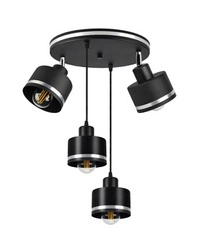 Lampa wisząca Wama czarna 4-punktowa regulowana do salonu i nad stół nowoczesna metalowa