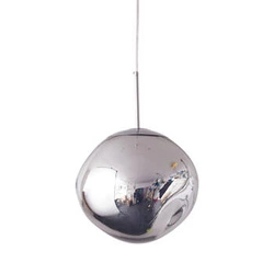 Lampa wisząca kula GLAM M nowoczesna srebrna 28 cm do salonu i nad stół