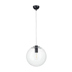 Lampa wisząca kula szklana TONDA czarna 30 cm regulowana do salonu i kuchni