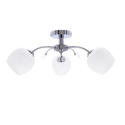 Lampa sufitowa Estar chromowa 3-punktowa do salonu i jadalni nowoczesna z kryształkami