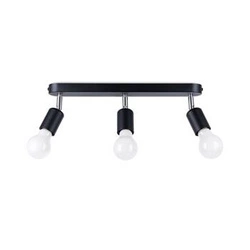 Plafon sufitowy FORNES 3 czarny minimalistyczny metalowy do salonu i kuchni regulowany