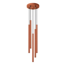 Nowoczesna lampa wisząca Pastelo 5P czerwona do salonu i jadalni regulowana 104 cm