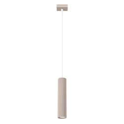 Lampa wisząca KARBON 1 taupe nowoczesna beżowa nad wyspę lub stół do kuchni