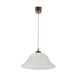 Lampa wisząca Vera szklana biała do salonu i jadalni klasyczna miedziana 25 cm