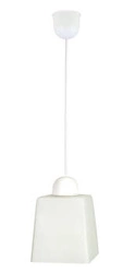 Lampa wisząca Wibra biała szklana do kuchni i jadalni nowoczesna pojedyncza 78 cm