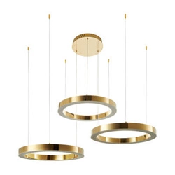 Lampa sufitowa LED CIRCLE 3 okręgi złota regulowana nowoczesna do salonu Step into Design