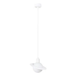 Lampa wisząca kula HYPERION 1 biała nowoczesna do salonu i jadalni regulowana 125 cm