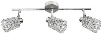 Nowoczesna lampa sufitowa York chrom 3-punktowa z kryształkami do salonu i jadalni