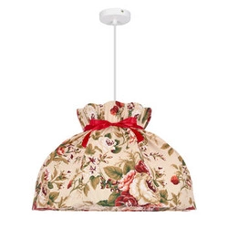 Lampa wisząca ROZANO biały 1x40W E27  abażur kwiatowy