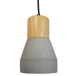 Lampa wisząca betonowa CONCRETE szara z drewnem regulowana do jadalni nad stół 12 cm