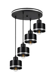 Lampa wisząca Wama czarna metalowa 4-punktowa regulowana do salonu i nad stół