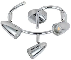 Nowoczesna lampa sufitowa LED Liberty chrom regulowana do salonu i sypialni 3-punktowa