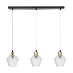 Lampa wisząca Greniko nowoczesna czarna 3-punktowa szklana do salonu i jadalni