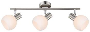 Lampa sufitowa Mauro 3-punktowa LED z pilotem do salonu nowoczesna srebrno-biała