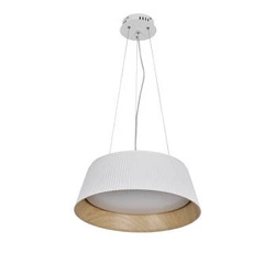 Lampa sufitowa LED Umbria biała z drewnem nowoczesna do salonu i kuchni regulowana