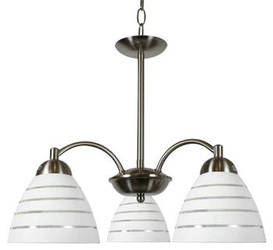 Lampa wisząca Uli klasyczna szklana biała 3-punktowa do salonu i jadalni CANDELLUX