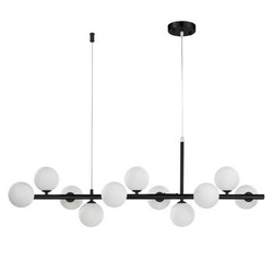 Lampa wisząca kula MINI MOON czarna szklana regulowana do salonu lub nad stół 100 cm