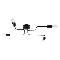 Żyrandol loftowy VECTOR 4 czarny do salonu i jadalni 4-punktowy SOLLUX LIGHTING