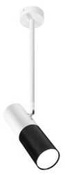 Lampa wisząca Tuba czarno-biała nowoczesna regulowana do salonu kuchni lub nad wyspę