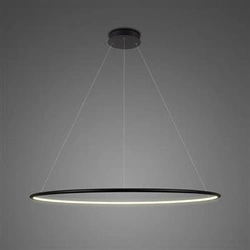 Lampa sufitowa LED okrągła czarna 100 cm regulowana Ledowe Okręgi do salonu ALTAVOLA DESIGN