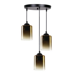 Lampa sufitowa Serena czarna złota szklana 3-punktowa do salonu i jadalni regulowana