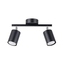 Plafon sufitowy LEMMI 2 czarny minimalistyczny metalowy z ruchomym kloszem do salonu