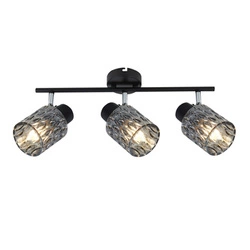 Lampa sufitowa Bill czarna szklana 3-punktowa do salonu, kuchni i jadalni