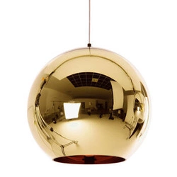 Lampa wisząca kula złota szklana MIRROR GLOW 30 cm do salonu i nad stół