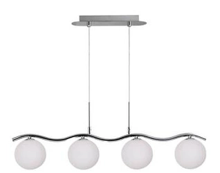 Lampa wisząca Ramon nowoczesna szklana chromowa 4-punktowa do salonu i jadalni