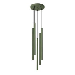 Lampa wisząca Pastelo 5P zielona oliwka nowoczesna regulowana do salonu i jadalni