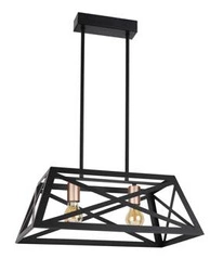 Lampa wisząca Origami czarny 2x40W E27  klosz czarny