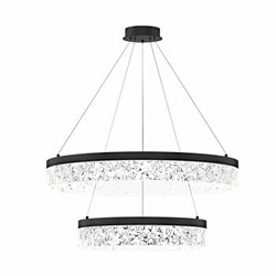 Lampa wisząca FROZI czarny 38W LED 3000K  kryształki bezbarwne