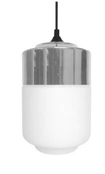 Lampa wisząca Masala 17 biała szklana z chromem regulowana do salonu i kuchni