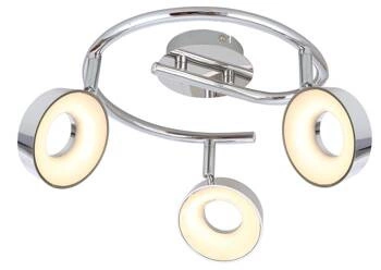 Nowoczesna lampa sufitowa LED Isla spirala chrom regulowana do salonu i sypialni