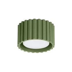 Plafon sufitowy AURA 1 zielony oliwkowy nowoczesny do kuchni i salonu aluminium 10cm