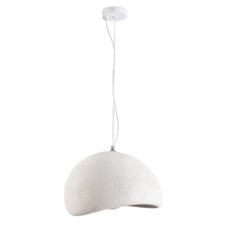 Nowoczesna biała lampa wisząca STONE 60 cm regulowana do salonu i jadalni
