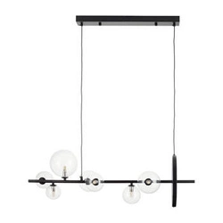 Lampa wisząca ORION LONG-90 czarna LED z kulami szklanymi do salonu nad stół 90cm