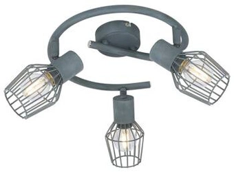 Nowoczesna lampa sufitowa Viking spirala szara 3-punktowa regulowana do salonu