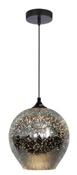 Galactic nowoczesna czarna lampa wisząca szklana z efektem 3D do salonu lub jadalni