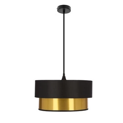 Lampa wisząca ERNA satynowy 1x60W E27  abażur czarny+złoty