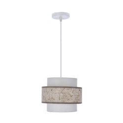 Lampa wisząca Calmi biały 1x40W E27  abażur biały+beżowy