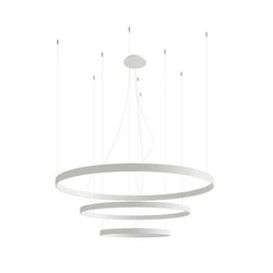 Nowoczesny biały żyrandol LED RIO 3 do salonu i jadalni rozproszone światło 110 cm