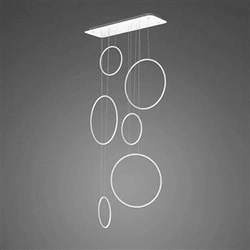 Lampa wisząca LED Okręgi No.8 90 cm biała nowoczesna do salonu z regulacją wysokości